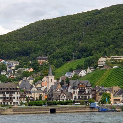 Assmannshausen mit Seilbahn am Mittelrhein