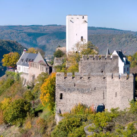 Burg Sterrenberg im Herbst gegen?uuml;ber von Bad Salzig
