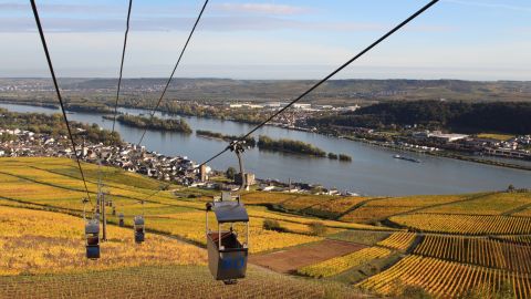 Cable car in R?uuml;desheim on the Middle Rhine